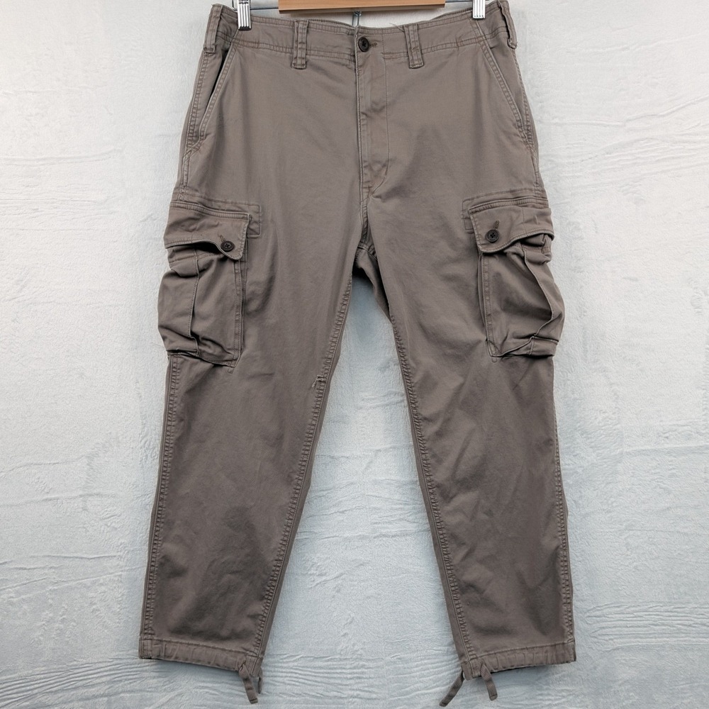 American Eagle Cargo Pants Men's 36x26 Tan Flex Stretch Relaxed Tapered Utility